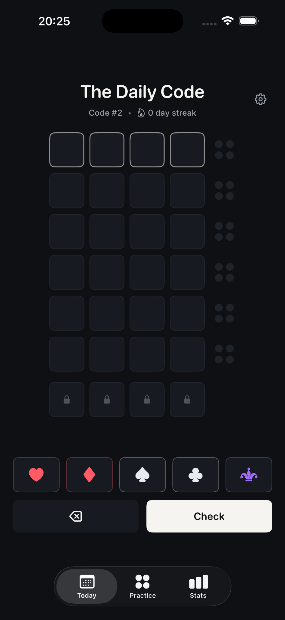 The Daily Code Today screen